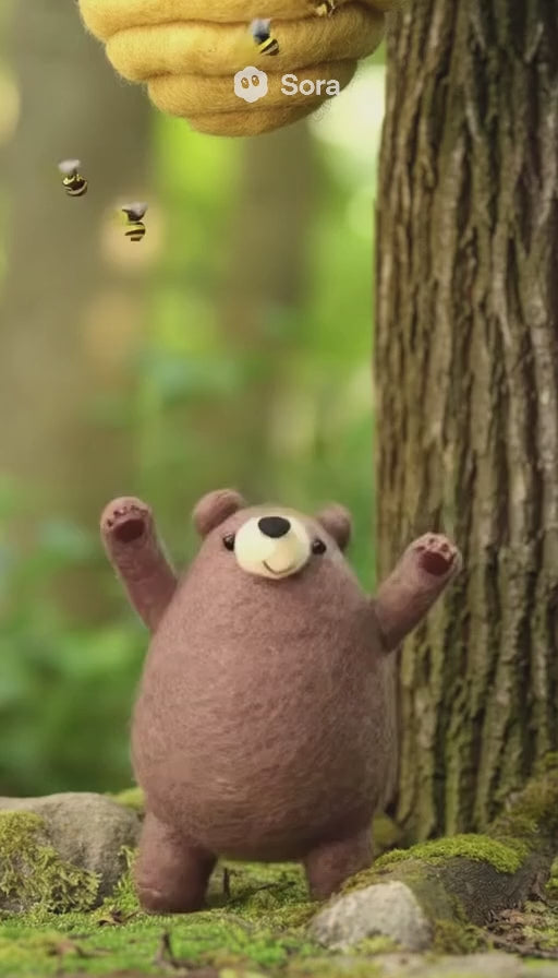 Felt Bear & Honey